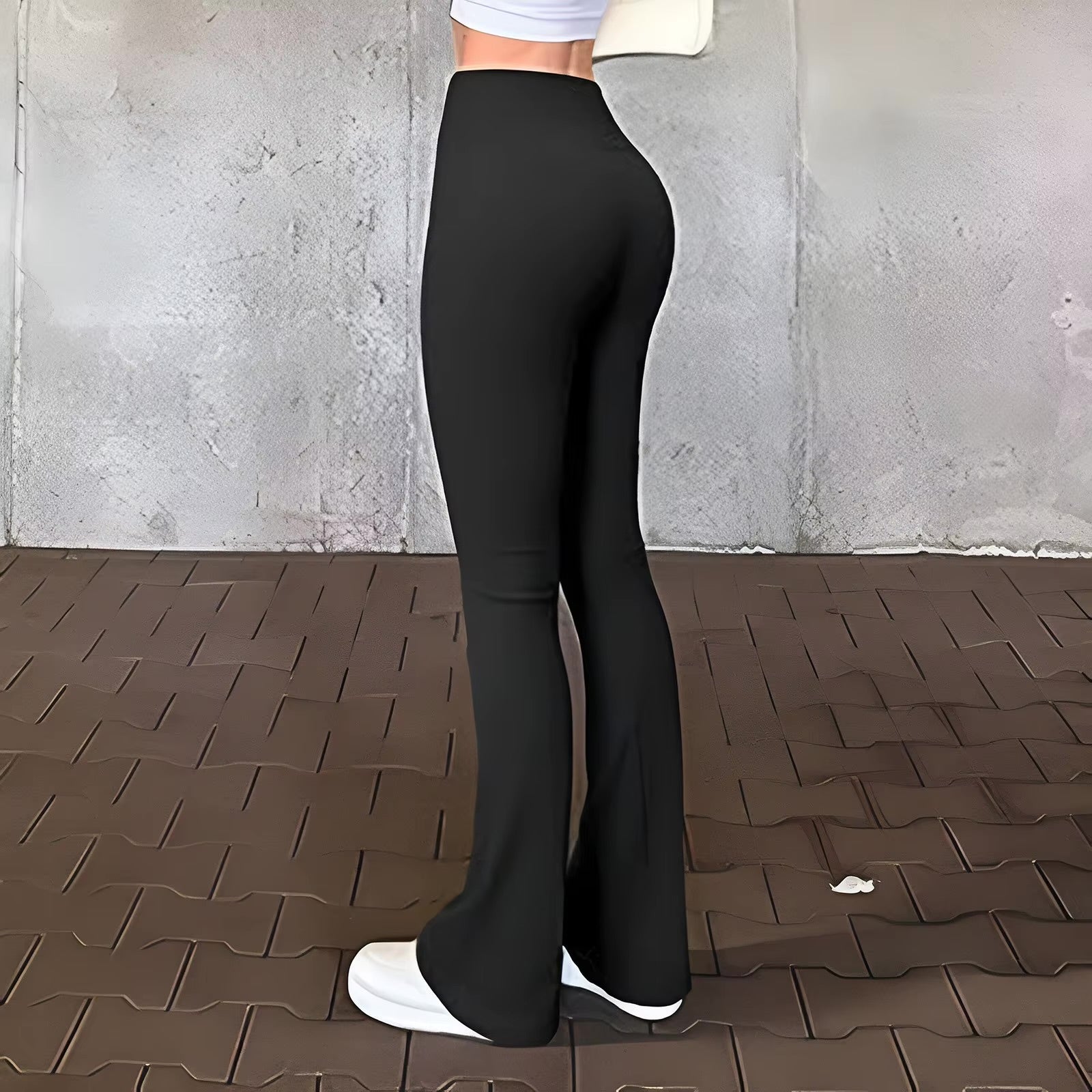 Legging acampanado sin costuras de canalé liso - Automaticprime