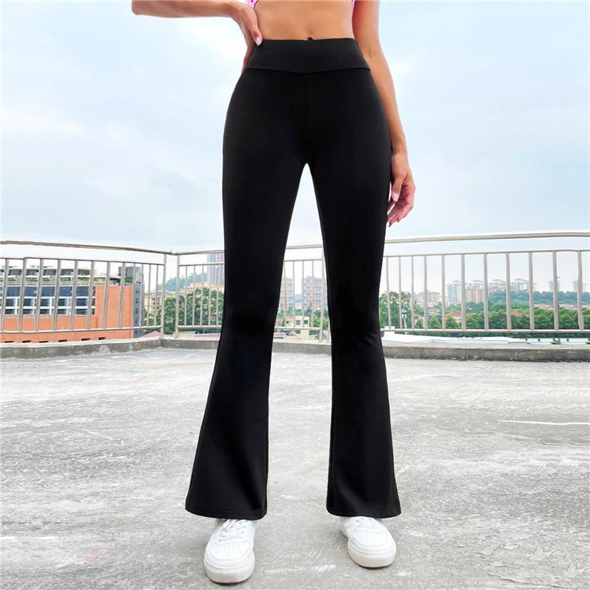 Legging acampanado sin costuras de canalé liso - Automaticprime