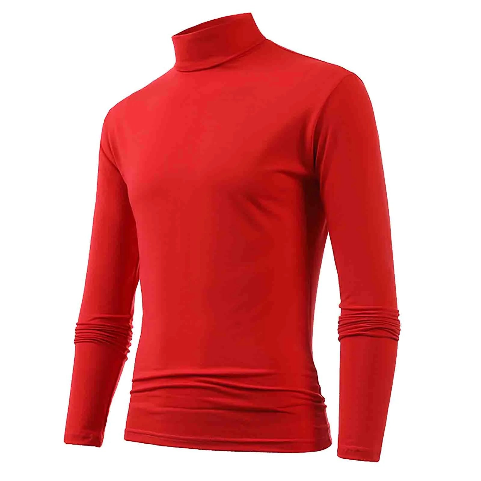 Ropa interior térmica Tops Medias de invierno para hombre Camiseta de manga larga ajustada con cuello alto - Automaticprime