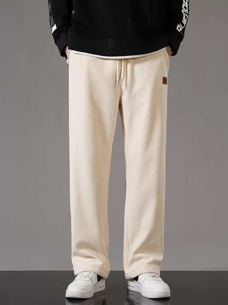 Pantalones de chándal gruesos y cálidos de invierno para hombre, pantalones holgados con cordón, pantalones térmicos de lana informales para hombre - Automaticprime