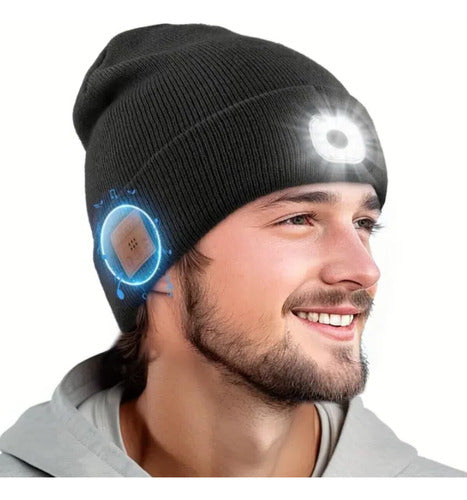 Gorro Unisex de Invierno con LED, Bluetooth y Auriculares: Ilumina tus Noches con Estilo y Conforto!
