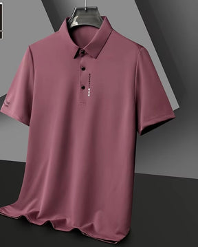 Nuevo POLO de manga corta de Color sólido para hombre, camiseta elástica transpirable y cómoda