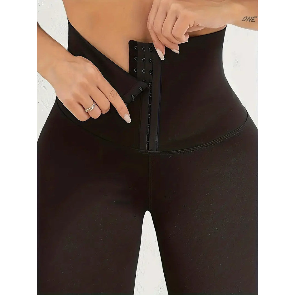 Cintura alta flaca fitness legging sólido