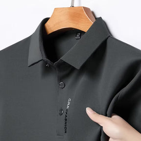 Nuevo POLO de manga corta de Color sólido para hombre, camiseta elástica transpirable y cómoda