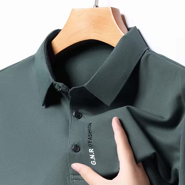 Nuevo POLO de manga corta de Color sólido para hombre, camiseta elástica transpirable y cómoda