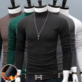 Ropa interior térmica Tops Medias de invierno para hombre Camiseta de manga larga ajustada con cuello alto