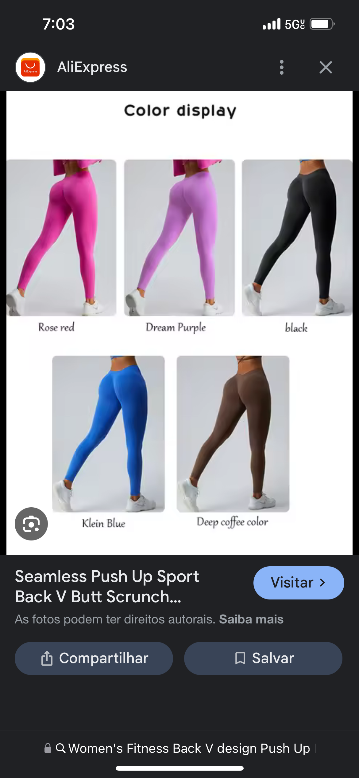 Leggings push-up con diseño en V en la espalda Fitness para mujer