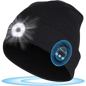 Gorro Unisex de Invierno con LED, Bluetooth y Auriculares: Ilumina tus Noches con Estilo y Conforto!